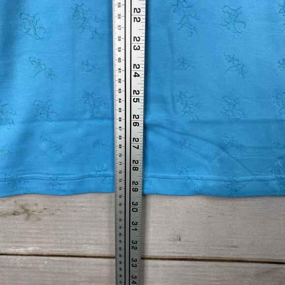 Bobbie Brooks Top Womens 22W 24W Blue Embroidered Tee Shirt Stretch Comfy NWT - Picture 5 of 8